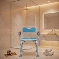 Chaise de douche durable avec accoudoirs amovibles, réglable en hauteur pour différents utilisateurs