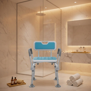 <span class=keywords><strong>Chaise</strong></span> de douche durable avec accoudoirs amovibles, réglable en hauteur pour différents utilisateurs - Product Image 4