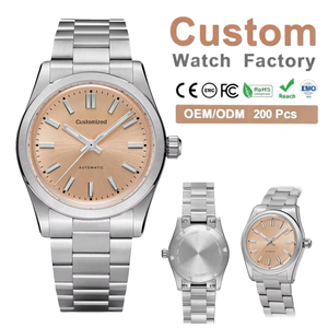 Reloj de Marca Privada Personalizado OEM ODM con Logotipo, Modelo 9039, Automático, Cristal de Zafiro, Esfera Color Salmón, Luminoso, Estilo Elegante para Hombre, Cierre Plegable - Product Image 1