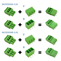 Bloque de terminales PCB enchufable de paso de 3.81mm - Conector de pines en ángulo recto con brida para conexión sin soldadura