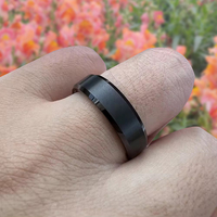 Anneaux de mariage pour homme en tungstène de 6 mm, vente en gros, anneaux de mariage pour pompiers, plaqués noir IP, carbure de tungstène, bijoux minimalistes