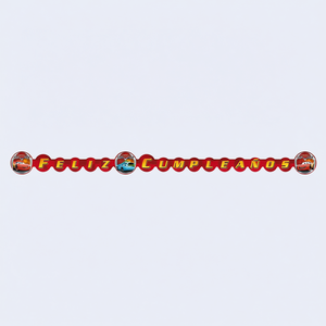 Guirlande en papier Happy Birthday Cars 2 pièces en sachet, décorations de fête - Product Image 2