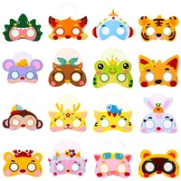 Dropshipping Cadeau Non-tissé Parent-enfant Fait à la main Matériel de bricolage Masque animal Jouets éducatifs Masque de dessin animé pour enfants