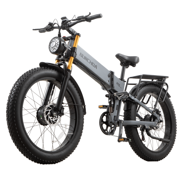 Folding Adult Bike Fat Tire  Electric Mountain Bike Burchda R5 Pro 48V30Ah 26 Inch 4.0 7 Speed Display Hydraulic Brake Factory