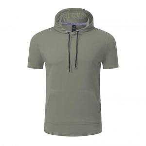 Round Neck Bottom Convennt Pockets Custom Logo Casual 100% Polyester Short Sleeve Plain Tshirt - Product Image 2