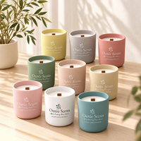 Bougie parfumée en céramique de luxe avec mèche en bois, logo personnalisé, approvisionnement en gros pour les cadeaux de spa et d'hôtel