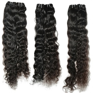 Indien 100% brut en gros soyeux ondulés naturels vierges extensions de cheveux humains bon marché non traités faisceaux de vendeur de confiance - Product Image 1