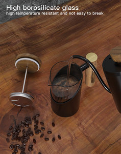 Dhpo thân thiện với môi gốm cà phê Báo Chí nóng đen đôi đồng hồ cát trà Maker 4 Hệ thống lọc thép không gỉ Kính cafe hẹn giờ - Product Image 4