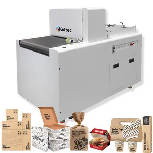 Giftec Single Pass burger box printing machine one pass uv flatbed direct lunch box coffee cup bread bag digital printer