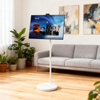 TV Pintar 32-inci 8+128GB Desain Roda Putar Senyap, dengan Kamera, Remote Control, Cocok untuk Rumah, Kantor, Bermain Game, Yoga, Dll.