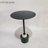 Table d'appoint nordique moderne en marbre naturel avec Base en marbre blanc et vert