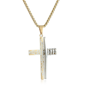 Men's <b>Cross</b> Pendant Zinc Alloy Necklace Geometric Design Tree Pattern Punk Style 12087 - Product Image 1
