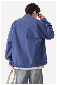 Blouson Aviateur Utilitaire Homme Col Rabattu Style Urbain Américain avec Détails Zippés Silhouette Bomber Décontractée Vintage Hiver - Product Image 5