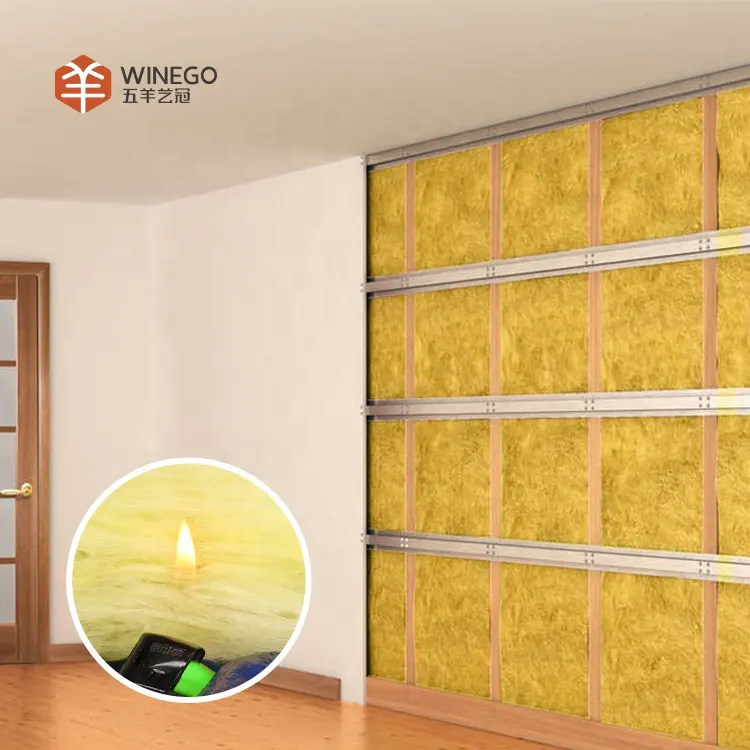 Heat Sound Insulation Fiberglass Wool Insulation Panel for Wall