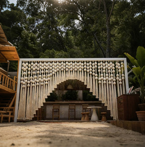 Installation d'arche en macramé bohème pour l'<span class=keywords><strong>entrée</strong></span> de restaurant et la <span class=keywords><strong>décoration</strong></span> de complexe hôtelier tropical - Product Image 2
