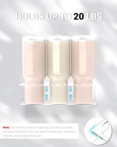 Support mural pour gobelets de 40 oz, organisateur en acrylique, présentoir pour bouteilles d'eau, support de rangement en plastique transparent - Product Image 2