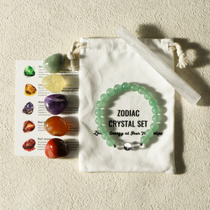 Juego de regalo de cristal curativo del zodiaco Aris <span class=keywords><strong>horóscopo</strong></span> piedras de nacimiento astrología accesorios de moda para la curación de piedras de vida - Product Image 5