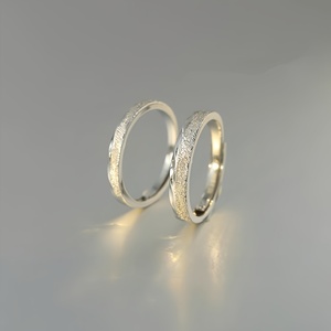 Anillos de Pareja de Plata de Ley 925 Grabados Personalizados, Anillos de Promesa Ajustables para <span class=keywords><strong>Regalo</strong></span> de Boda - Product Image 4