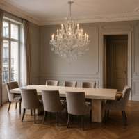 Lustre en cristal Maria Theresa antique américain sur mesure, 15 lumières, luminaire suspendu pour la décoration de table à manger