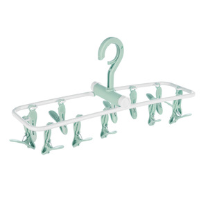 Creative Colorful Plastic Multi-Head Folding Clothes Hanger with 12 Clips for Underwear and Socks <b>Drying</b> <b>Rack</b>; Multifunctional - Product Image 5
