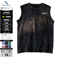 T-shirt sans manches pour homme, personnalisé avec logo, respirant, séchage rapide, coupe lourde, effet délavé, style vintage, coupe muscle, oversize, en coton