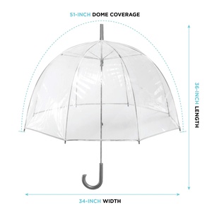 China Factory Wholesale Custom Promo <b>Windproof</b> Logo Transparent Korean Women's Big Straight <b>Umbrella</b> Fiberglass Frame Rain - Product Image 6