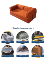 Canapé modulaire en velours côtelé tendance, livré en boîte, à assembler soi-même, entièrement en mousse, idéal pour les petits espaces et appartements-studio