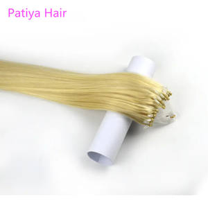 Ekstensi rambut manusia lurus tulang senar mikro rambut pirang Madu India 613 untaian rambut ekstensi <span class=keywords><strong>Loop</strong></span> cincin mikro - Product Image 4