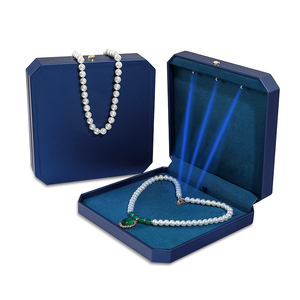 กล่องโชว์ของขวัญหนัง PU แบรนด์หรูสำหรับใส่แหวนและสร้อยคอพร้อมไฟ LED โลโก้ตามสั่ง - Product Image 5