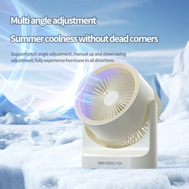 New Rechargeable Plastic Desktop Fan Wall-mounted Portable Smart Remote-controlled 6000mAh Battery Low Noise Small Desktop Fan