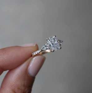 VOAINO 1캐럿 랩 그로운 다이아몬드 HPHT CVD 10K 옐로우 골드 링 IGI 인증 1캐럿 랩 다이아몬드 반지 - Product Image 3