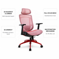 Chaise de bureau de direction ergonomique de luxe en maille, base en alliage d'aluminium, vérin à gaz classe 4, support lombaire réglable, design moderne, pour salle à manger