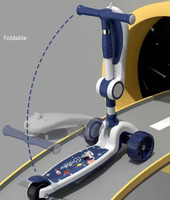 Vélo à pédales 3-en-1 de haute qualité pour enfants, nouveau modèle de trottinette pliable pour enfants, 3 roues en plastique, jouet pour bébé