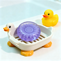 Savon antiseptique transparent fait main Purple Daisy aux huiles essentielles naturelles et vitamine E, pour tous types de peau, parfum personnalisé, OEM ODM