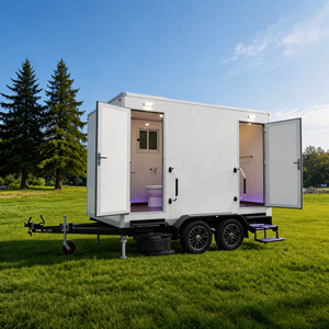 Remorque de toilettes portable de luxe pour l'extérieur <span class=keywords><strong>avec</strong></span> petite salle de bain, toilettes intelligentes et sanitaires pour événements - Product Image 1