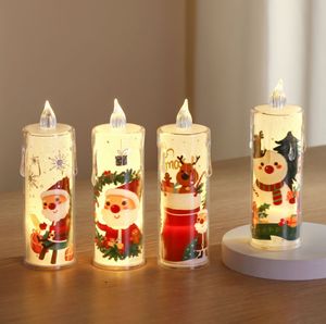 Velas LED sin Llama con Diseño Navideño de Papá Noel y Muñeco de Nieve, Funcionan con Pilas, Decoración Navideña para Festividades - Product Image 5