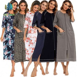 YZ - Vestidos Largos de Verano para Mujer, Tallas Grandes, de Alta Calidad, Ropa de Dormir Informal, Pijamas Holgados para <span class=keywords><strong>Lactancia</strong></span>, Venta al por Mayor - Product Image 1