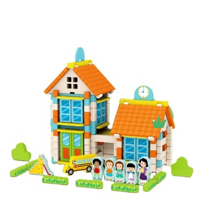 Blocs de construction Montessori en bois, blocs de construction pour bricolage, <span class=keywords><strong>jeu</strong></span> de <span class=keywords><strong>zoo</strong></span>, éducatif, CE CPC - Product Image 1