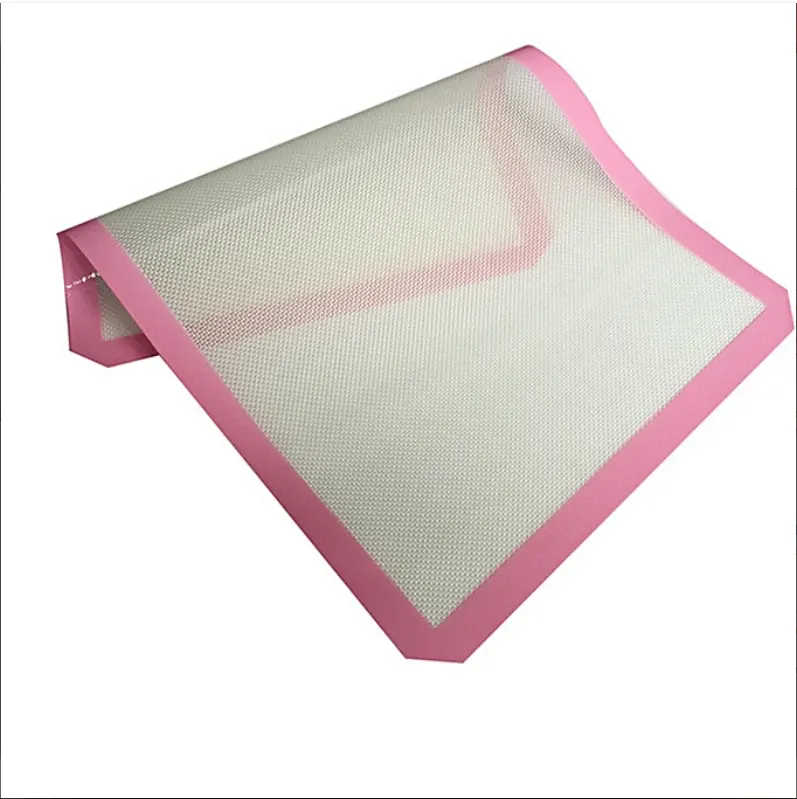 Tapete de cozimento de silicone resistente ao calor, tapetes de cozimento seguro com tamanho personalizado, antiaderente, de silicone rosa, para forno