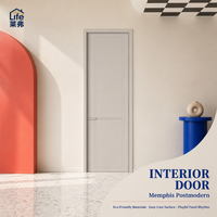 Pintu Interior Kayu Ukir Garis Sederhana Gaya Minimalis Modern Ramah Lingkungan Insulasi Suara Pintu Kamar Kustom untuk Rumah Hotel