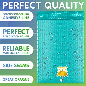 DB Teal Poly Bubble Mailers Auto-Seal 8.5X11 Pouces 25 Pack Enveloppes d'expédition durables Carton Emballé - Product Image 3