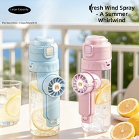 Ventilador Portátil Mini con Rociador de Agua, Diseño Nuevo, para Niños, Estudiantes, Multifuncional, Botella de Agua, Venta al Por Mayor