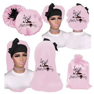 Cuffie da donna con Logo personalizzato e fasce per capelli in raso cuffia per cravatta a fascia lunga in raso con cofani firmati avvolgenti per le donne