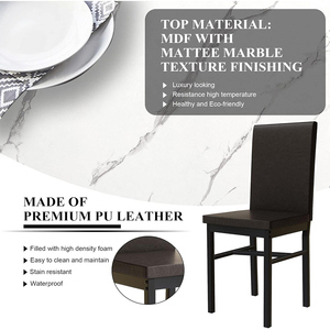 Gỗ màu nâu sẫm phòng ăn Bàn thiết lập cho không gian nhỏ thanh lịch nhà bếp Bàn và ghế thiết lập cho 4 - Product Image 4