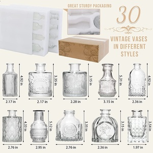 Arrangement de fleurs rondes petit <span class=keywords><strong>vase</strong></span> Relief français clair Vases en <span class=keywords><strong>verre</strong></span> décoratifs nordiques pot en <span class=keywords><strong>verre</strong></span> <span class=keywords><strong>Transparent</strong></span> Art déco plaque <span class=keywords><strong>verre</strong></span> - Product Image 2