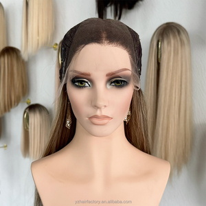 European Human Hair Silver Grey White Highlight Platinum Silky Straight Wave Cuticle Aligned <b>Lace</b> Front <b>Wigs</b> for White Women - Product Image 6