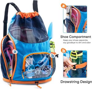Sac à dos en maille polyester avec cordon <span class=keywords><strong>de</strong></span> serrage, motif bonbons, bretelles unisexes, compartiment à chaussures, poche humide, résistant au sable - Vente en gros usine - Product Image 4