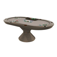 Table de poker ovale en flanelle artisanale haut de gamme italienne, jeux de jetons de luxe multijoueurs pour le divertissement en club