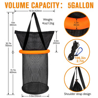Panier de pêche flottant en maille de Nylon Portable filet de pêche pliable fil flottant panier à poisson filet en Nylon stockage d'appâts de pêche