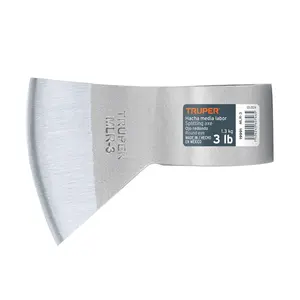 Truper medio lavoro ascia con occhio rotondo 3 lb in acciaio al carbonio testa d'ascia grado industriale per il taglio del legno senza manico in legno - Product Image 1